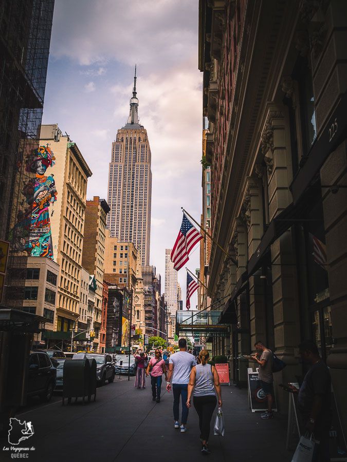 L'Empire State Building dans Midtown, un quartier de Manhattan dans notre article Manhattan à New York : exploration urbaine des quartiers de Manhattan #newyork #ville #usa #manhattan #etatsunis #amerique #citytrip #midtown #empirestatebuilding