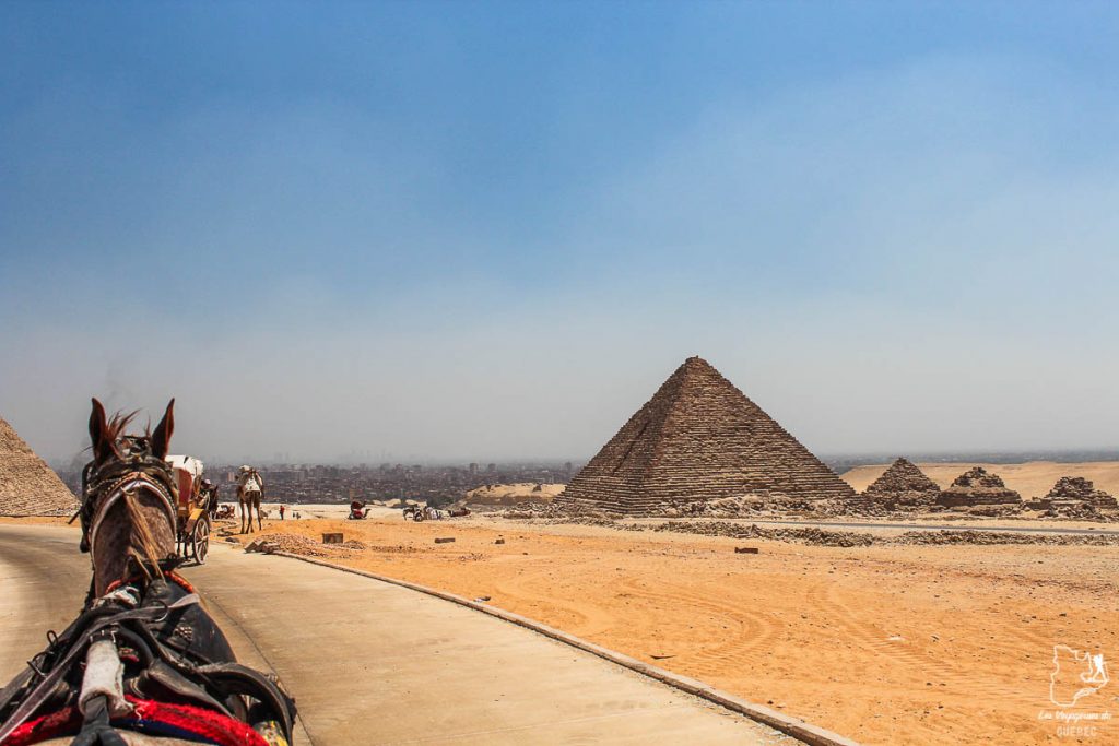 En calèche pour voir les pyramides de Gizeh dans notre article Le Nil en Égypte : L'itinéraire de mon voyage sur le Nil en train #egypte #nil #afrique #train #voyage #pyramides