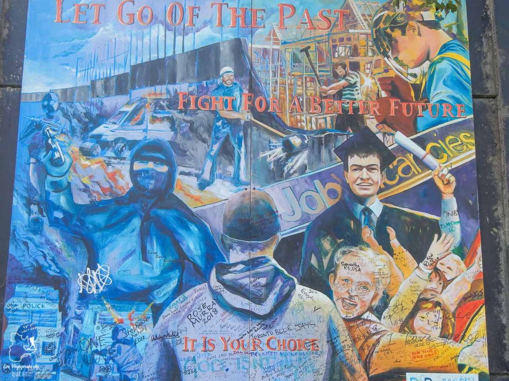 Murale de paix sur le Peace wall de Belfast dans notre article Visiter Belfast en Irlande du Nord : que faire à Belfast, un musée à ciel ouvert #belfast #irlandedunord #royaumeunis #voyage #citytrip #europe