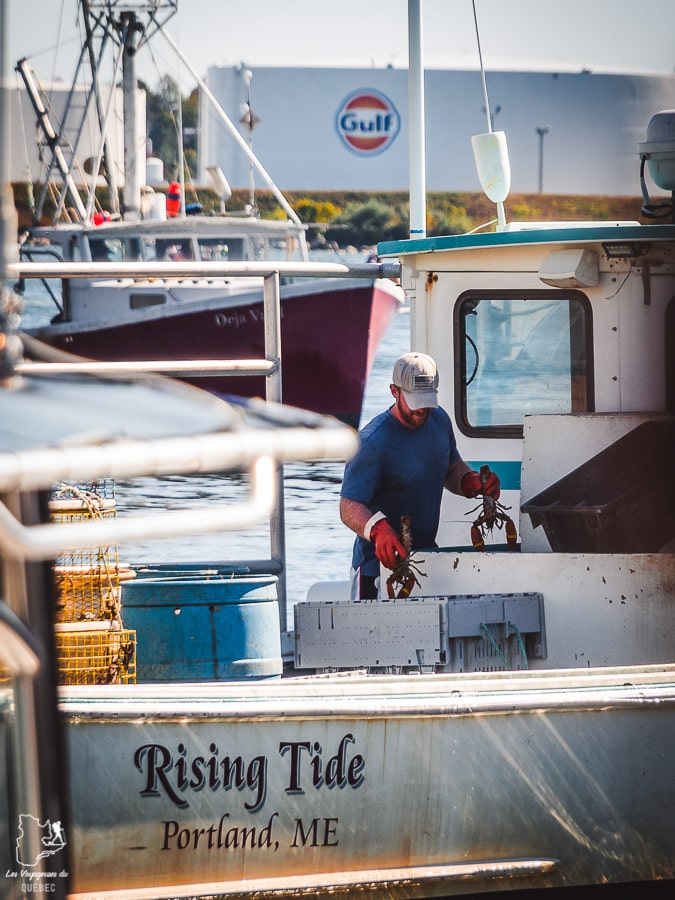 Pêcheur de homard au Working Waterfront, incontournable à visiter à Portland dans notre article Visiter Portland : Quoi faire à Portland dans le Maine pour un weekend gourmand #Portland #Maine #USA #voyage #foodtour