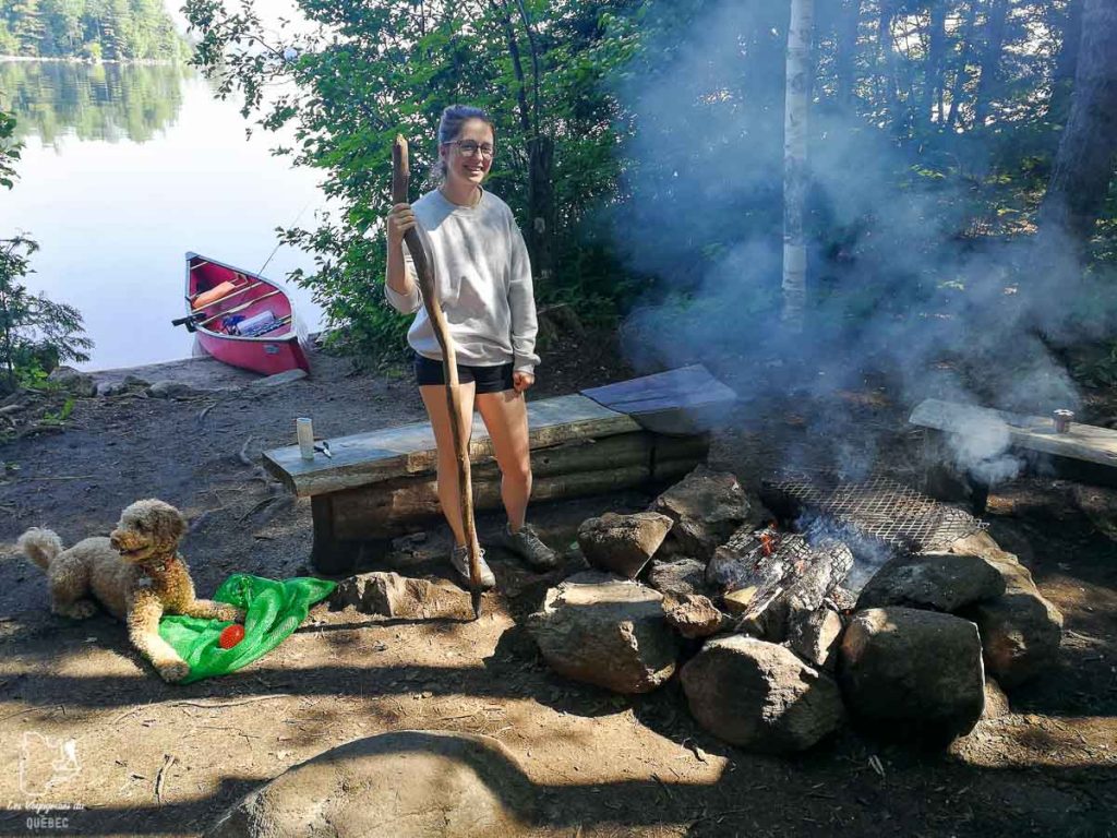 Canot-camping au Parc du Poisson Blanc avec mon chien dans notre article Voyager avec son chien au Québec : Que faire et où aller #quebec #chien #voyager