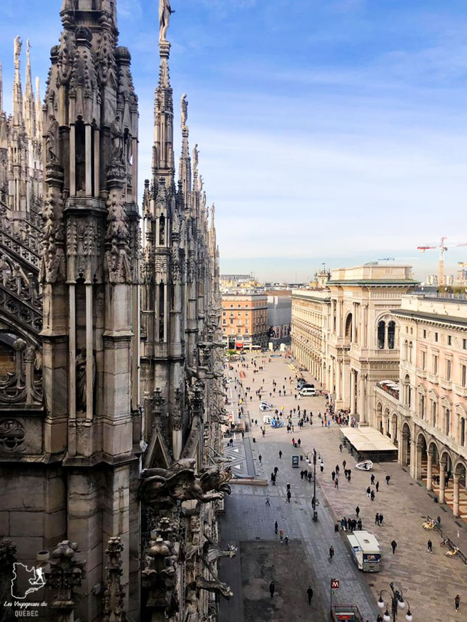Vue du toit de la Cathédrale Duomo di Milano à Milan dans notre article Visiter Milan en Italie : 8 incontournables de que voir et que faire en 3 jours #Milan #Italie #Europe #voyage
