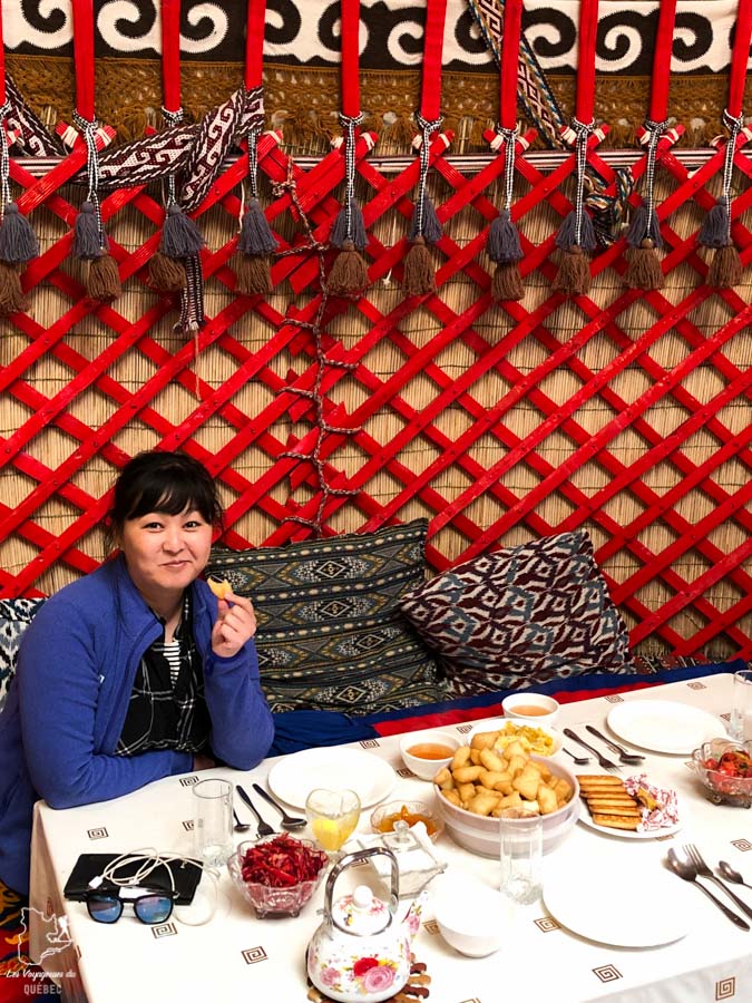 Yourte des nomades du Kirghizistan à la Gorge Djeti-Ogouz dans notre article Voyage au Kirghizistan : Mon aventure parmi les nomades du Kirghizistan #Kirghizistan #asiecentrale #voyage #randonnee #cheval #nomade