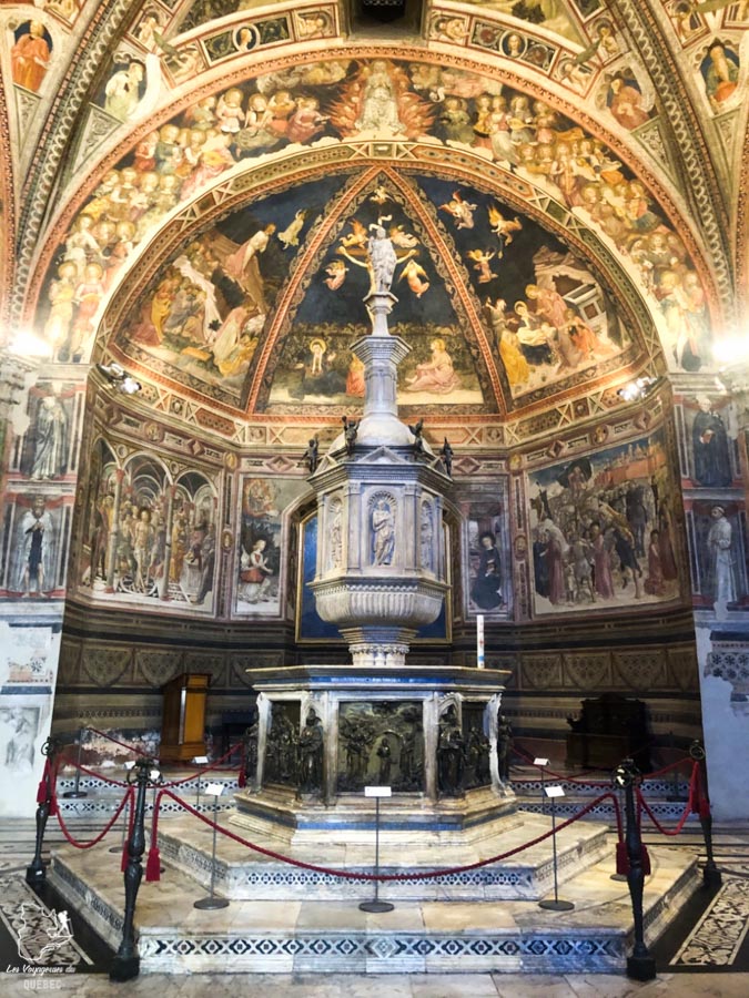 Baptistère San Giovanni dans la cathédrale de Sienne en Italie dans notre article Visiter Sienne en Toscane en Italie en 10 incontournables et adresses foodies #italie #sienne #toscane #voyage