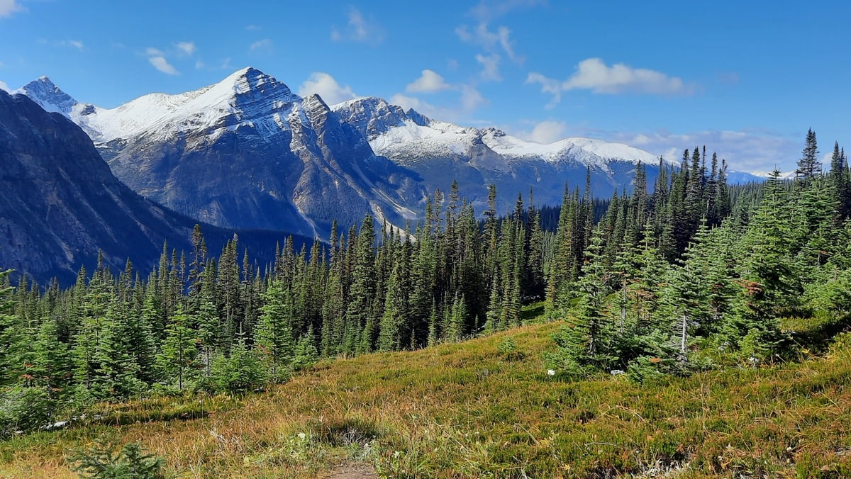 Magnifique paysage de montagnes des Rocheuses canadiennes en Alberta dans notre article Partir en randonnée dans le Parc national de Banff et le Parc de Jasper dans les Rocheuses #rocheuses #canada #alberta #parcnational #parcscanada #banff #jasper #randonnee #montagne
