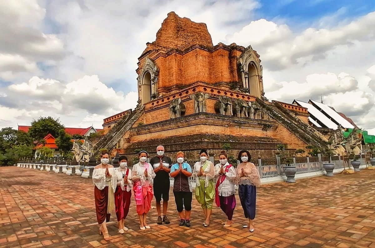 Temple Wat Chedi Luang à Chiang Mai dans notre article Visiter Chiang Mai en 10 incontournables : que voir et que faire à Chiang Mai en Thaïlande #ChiangMai #Thaïlande #AsieduSudEst #NordThailande #VisiterChiangMai