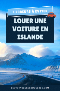 Épingle pinterest pour faire la promotion de notre article Comment louer une voiture en Islande sans stress : 5 erreurs à éviter #islande #roadtrip #europe #locationvoiture