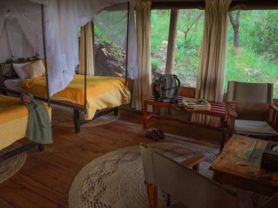Chambre du lodge en safari au Tarangire en Tanzanie dans notre Voyage en Tanzanie organisé en petit groupe de femmes #Tanzanie #safari #voyageentrefemmes #voyage #voyagedegroupe #voyageorganise